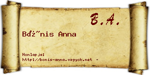 Bónis Anna névjegykártya