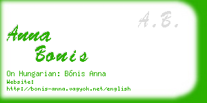 anna bonis business card