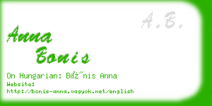 anna bonis business card